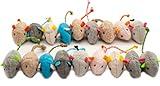 Fashion's Talk Cat Mice Toy 18-Pack Plush Catnip-Filled Mice Toys for Indoor Cats - Realistic Design, 9 Assorted Colors, 2 of Each, Value Pack