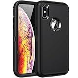 Regsun for iPhone X/XS Case,Shockproof 3-Layer Full Body Protection [Without Screen Protector] Rugged Heavy Duty High Impact Hard Cover Case for iPhone X/XS 5.8-inch,Black