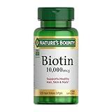 Nature's Bounty Biotin, Supports Healthy Hair, Skin and Nails, 10,000 mcg, Rapid Release Softgels, 120 Ct