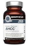 Quality of Life Premium Kinoko Platinum AHCC Herbal Supplement, 750mg of AHCC per Capsule, for Immune Support, Liver Function, Maintains Natural Killer Cell Activity, 1 Pack, 60 Veggie Capsules