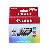 Canon PGI-280/CLI-281 Genuine Combo Pack, Compatible with TR8520, TS9120,TS8120, TS6120, TS9521C/a, TS9520/a, TS8220, TS6220, TS8320, TS6320, TS702/a, and TR8620/a Series Printers