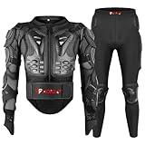 HoiGat Motorcycle Body Armor Gear, Protective Jacket & Pants Sets Multi-Part Protection Gear for Outdoor Riding Sports (Black, Large)