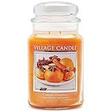 Village Candle Orange Cinnamon Large Glass Apothecary Jar Scented Candle, 21.25 oz, 21 Ounce