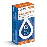 CorDx TyFast Flu A/B & Covid-19 Multiplex Rapid Test, 10 Mins at Home, FDA Authorized, 3-in-1 Combo Kit, 1 Test