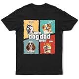 Personalized Best Dog Dad Ever T-Shirt Gift Ideas for Dog Dad Dogs Lovers for Men on Father's Day Birthday Christmas Funny Best Daddy Papa Ever Tee Shirt Gifts for Him Pet Owners
