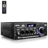 WOOPKER AK45 Pro Amplifier Home Audio Stereo Receivers with Bluetooth 5.0,Max 400W,2.0 Channel Stereo Amplifier System for Home Theater Speakers, Karaoke,Garage,Home Amp with USB,SD,RCA,2 MIC in