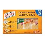 Lance Sandwich Crackers, Captain's Wafers, Variety Pack, 10 Individual Packs, 6 Sandwiches Each