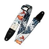 Levy's Leathers 2" Wide Polyester Guitar Strap with Genuine Leather Ends; Koi Fish Motif (MPD2-016)