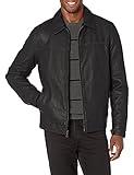 Tommy Hilfiger Men's Classic Faux Leather Jacket, dark brown, Large