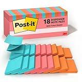 Post-it Pop-up Notes, 3x3 in, 18 Pads, America's #1 Favorite Sticky Notes, Poptimistic Collection, Bright Colors (Pink, Orange, Blue), Clean Removal, Recyclable (R330-18CTCP)