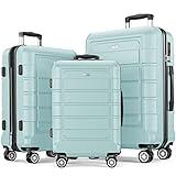 SHOWKOO Luggage Sets Expandable PC+ABS Durable Suitcase Double Wheels TSA Lock Mint Green