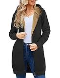 Yusongirl Zip Up Hoodies for Women Fleece Jackets Long Warm Hoodie Womens Hooded Tunic Sweatshirt Winter Coats with Pockets