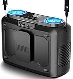 chillgo 20000mAh Portable Fan,Ture High Speed Dual Motors with 200% Powerful Airflow, Up to 135Hours and Rechargeable Personal Neck Waist Wearable Fans for Travel,Camping,Outdoor,Jobsite,Sports,Golf