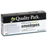 Quality Park #10 Security Envelopes, No Window, Redi-Strip Self Seal Envelopes, 24-lb White Wove, 4-1/8" x 9-1/2", 100 per Box (QUA69117)