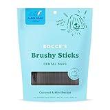 Bocce’s Bakery Dailies Brushy Sticks to Support Oral Health & Fresh Breath, Wheat-Free Dental Bars for Dogs, Made with Real Ingredients, Baked in the USA, All-Natural Coconut & Mint Recipe, Large Dogs