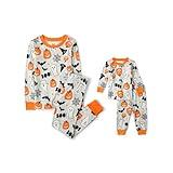 The Children's Place,Unisex Baby,and Kids, Sibling Matching, Holiday Pajama Sets, Cotton,Ghosts/Pumpkins Halloween,8