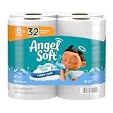 Angel Soft Toilet Paper with Fresh Linen Scented Tube, 8 Mega Rolls = 32 Regular Rolls, Soft and Strong Toilet Tissue