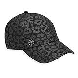 Gaiam Leopard Print Black Running Cap with Sweatband and Ponytail Hole for Women