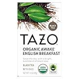 TAZO Organic Awake English Breakfast Black Tea, Black tea with Caffeine, 16 Total Bags