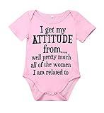 Newborn Baby GOT My Mind ON My Mommy Paws Funny Bodysuits Rompers Outfits Grey White 0-18M (Z-z I?Get?My?Attitude?from, 0-3M)