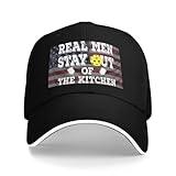Real Men Stay Out of The Kitchen Pickleball Baseball Cap Classic Adjustable Fashion Casquette Hat for Men and Women Black