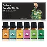 Durikant Essential Oil Set，100% Pure Natural，10ml for 6 Pack，Tea Tree Oil, Eucalyptus Oil, Lavender Oil, Orange Oil, Peppermint Oil, Lemon Oil (Basic（6-Pack）, 0.33 Fl Oz*6)