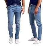 Men's Slim-Fit Jeans Stretch Casual Flat Front Classic 5-Pockets Straight Leg Workwear Pants Durable Everyday Essential Flex Denim Jeans Pants 28W-40W (Denim Blue, 40 Waist x 32 Length)