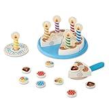 Melissa & Doug Birthday Party Cake - Wooden Play Food With Mix-n-Match Toppings and 7 Candles