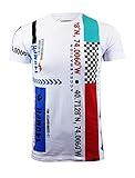 SCREENSHOTBRAND-S11033 Mens Hip-Hop Hipster Premium Tee - Longline Fashion Multicolor Auto Motor Sport Race Print T-Shirt-White-XLarge