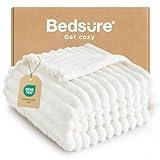 Bedsure White Throw Blanket for Couch - GentleSoft Cozy Soft Blankets for Women, Cute Small Fleece Throws for Girls, House Bedroom Decor Aesthetic Gift for Women, Off White, 50x70 Inches