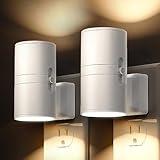 L LOHAS LED Night Light Plug in, Night Lights Plug into Wall, Light Sensor, 0-100LM, Soft White 3000K, Dimmable Night Light, Modern Nightlight for Hallway Bedroom Stairway, 2 Pack