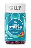 OLLY Goodbye Stress Gummy, GABA, L-Theanine, Lemon Balm, Stress Relief Supplement, Berry - 74 Count