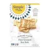 Simple Mills Almond Flour Crackers, Fine Ground Sea Salt - Gluten Free, Vegan, Healthy Snacks, 4.25 Ounce (Pack of 1)