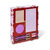 Noted by Post-it Printed Notes Gift Box, 5 Piece Set, Warm Colors, Includes Round Sticky Notes, Habit Tracker Sticky Notes, Weekly Sticky Notes, 3-Pack Pens, 3-Pack Washi Tape (NTD-Box-LRD)