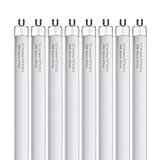 Konideke 8 Pack F8T5/WW Fluorescent Bulbs Warm White, 12 inch Under Cabinet Light Bulb, T5 8 Watt Fluorescent Tube Soft White, G5 Mini Bi 460 Lumens No Dimmable