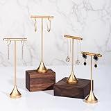 GISELA D 4pcs Gold Earring Display Stands For Selling Earring T Stand Retail Display Holder for Show, T Bar Jewelry Organizer for Show Online Store Photography Props