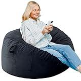breadsac Bean Bag Chairs, Memory Foam Stuffing Bean Bag Chair for Adults/Teens/Kids with Removable Zipperd Cover, High-Rebound Memory Foam Lazy Sofa Furniture for Living Room Bedroom College Dorm