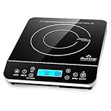 Duxtop Portable Induction Cooktop Burner, Induction Hot Plate with LCD Sensor Touch 1800 Watts, Silver 9600LS/BT-200DZ