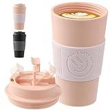 SassyCups Reusable Coffee Tumbler Cup - Insulated Travel Coffee Mug with Lid - Spill Proof Tumblers - Portable To Go Cups for Hot or Cold Coffee and Tea - 16 oz (473 ml) - Pink