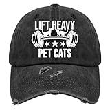 I Lift Heavy Pet Cats and Know Hat for Mens Washed Distressed Baseball Caps Low Profile Washed