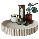 OAKOA Round Decorative Tray for Coffee Table Decor - Concrete Round Tray Home Decor - Bandejas Decorativas - Circle Coffee Table Centerpiece