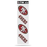 Rico Industries NFL Football San Francisco 49ers 3" x 12" Quad Decal - (4) Decals,White