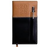 2025 Pocket Planner/Pocket Calendar and Pen, 3.5"x6": Includes 14 Months (November 2024 - December 2025) / 2025 Weekly Planner/Weekly Agenda/Monthly Calendar Organizer (Brown/Black)