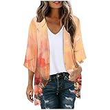 Cyber of Monday Deals 2025 Cyber of Monday Deals 2025,Women's Floral Print Puff Sleeve Kimono Cardigan Loose Cover Ups Casual Tops 2025 Trendy Lightweight Resort Wear 2025