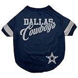 NFL Dallas Cowboys T-Shirt for Dogs & Cats, Large. Football Dog Shirt for NFL Team Fans. New & Updated Fashionable Stripe Design, Durable & Cute Sports PET TEE Shirt Outfit