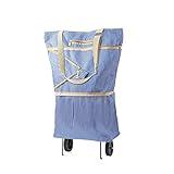 iumLeap Carts Stands Foldable Shopping Bag Cart Double Roller Shopping Laundry Grocery Cart Detachable Shopping Bag Home Shopping Cart Utility Carts (Color : E) (F)