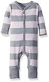 Burt's Bees Baby Baby Girls' Romper Jumpsuit, 100% Organic Cotton One-Piece Outfit Coverall, Blossom Rugby Stripe, 6-9 Months