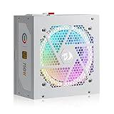 Redragon RGPS-750W 80+ Gold 750 Watt ATX Fully Modular Power Supply w/ 80 Plus Gold Certified, Compact 160mm Size and Low Noise RGB Fan 0 RPM, 100% Japanese Capacitors, Full Mod Cables, White