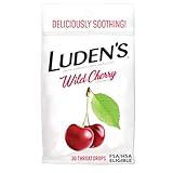 Luden's Sore Throat Relief Lozenges for Minor Everyday Irritation & Dry Mouth, Wild Cherry Flavored Drops, 30 Count