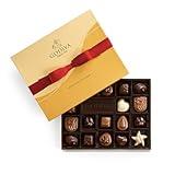 Godiva Chocolatier Holiday Assorted Gourmet Chocolate Gold Gift Box, Creamy Milk Dark, and White Chocolate Treats for Thank you, Anniversary, Christmas Candy Gift for Family and Friends, 18 pc